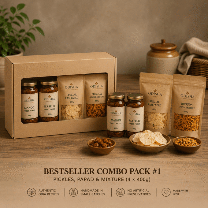 Bestseller Combo Pack #1 – Pickles, Papad & Mixture (4 × 400g)