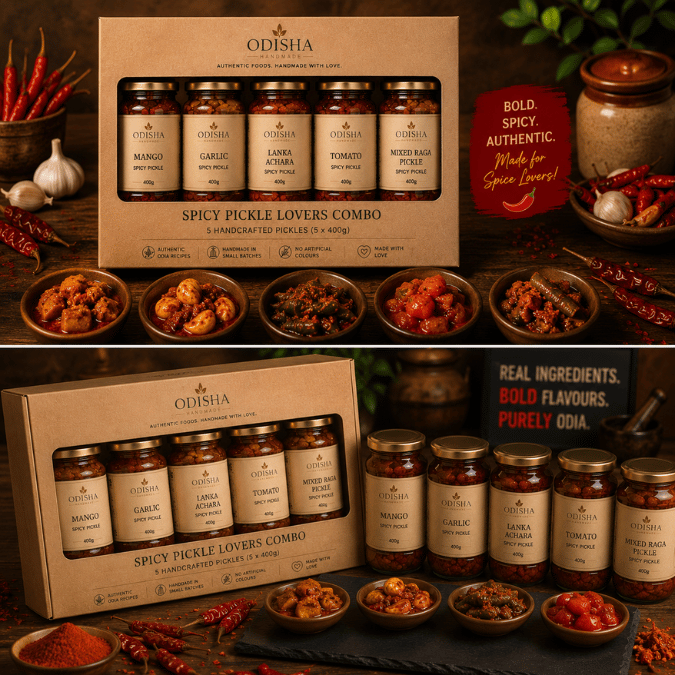 Spicy Pickles Combo Pack 🍯 | 5 Authentic Spicy Pickles From Odisha |